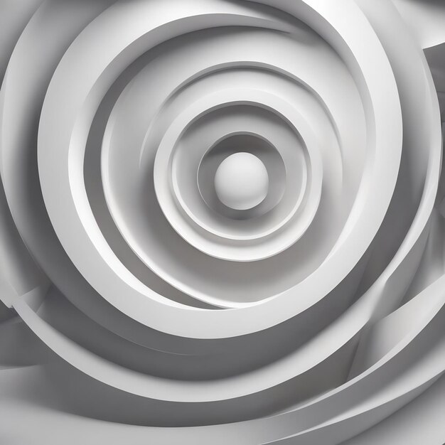 Fondo circular blanco con formas en 3D