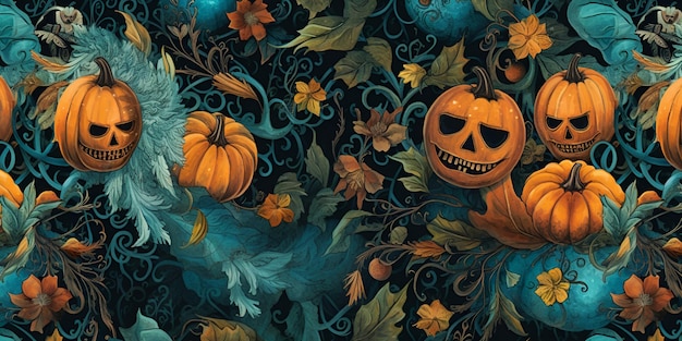 Fondo de cobertura completa diseño de repetición de Halloween