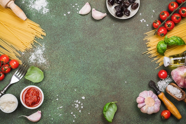 Fondo de cocina de alimentos