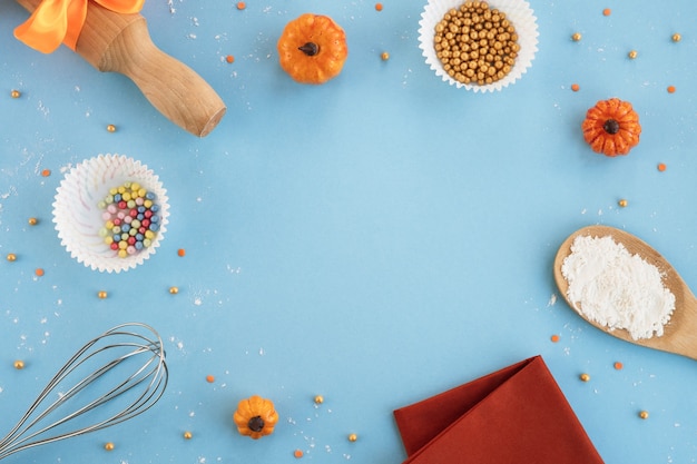 Fondo de cocina de Halloween o día de acción de gracias