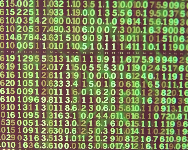 Foto fondo de código de matriz verde