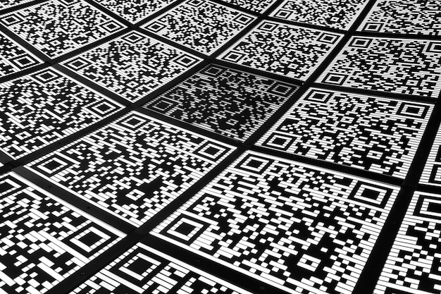 Fondo de código QR abstracto (abreviado de código de respuesta rápida)