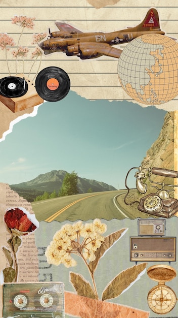 El fondo del collage del libro de recortes