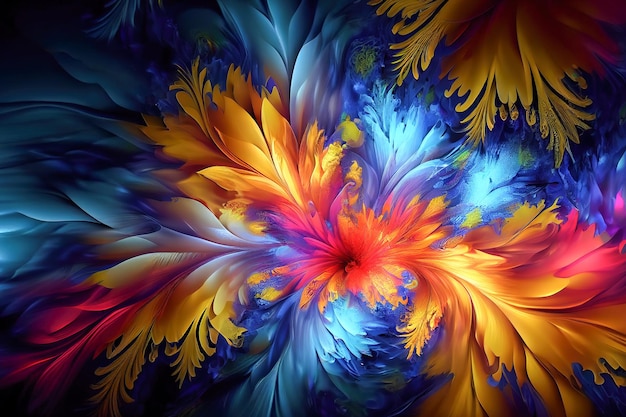 Fondo de color 3d fractal IA generativa