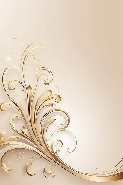 Foto fondo de color crema de lujo con elementos de línea dorada y decoración de efecto de luz curva y bokeh