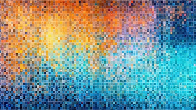 Fondo de color con efecto de falla degradada compuesto por elementos que imitan píxeles
