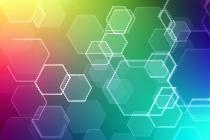 Foto el fondo de color hexagonal