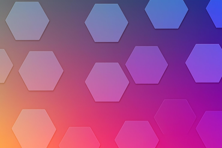 Foto el fondo de color hexagonal