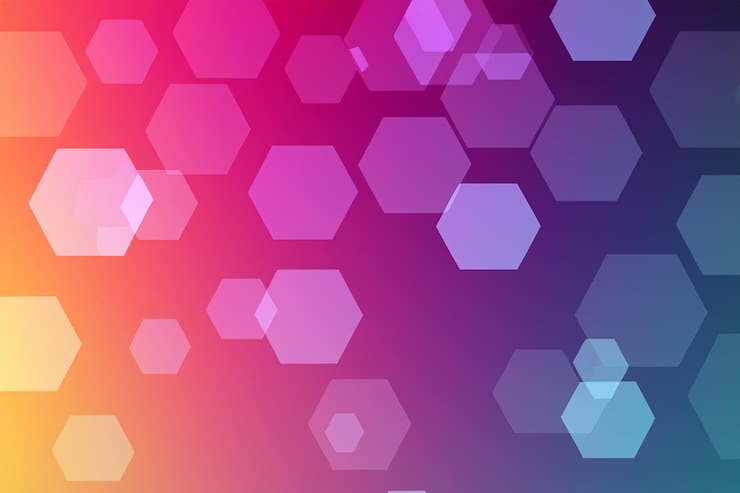 Foto el fondo de color hexagonal