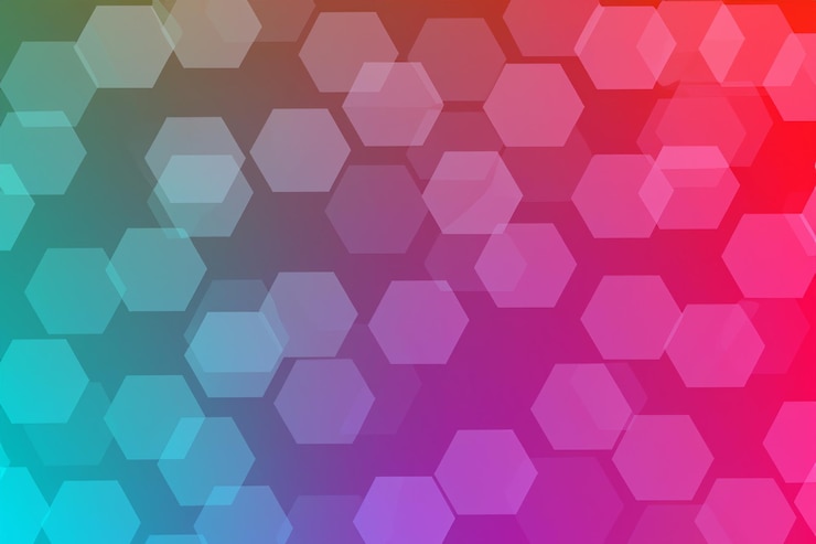 Foto el fondo de color hexagonal