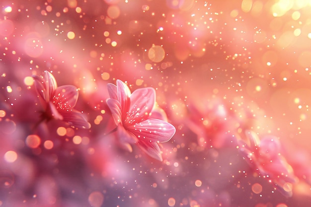 Fondo de color melocotón con luces bokeh borrosas colores pastel rosa y blanco ilustración