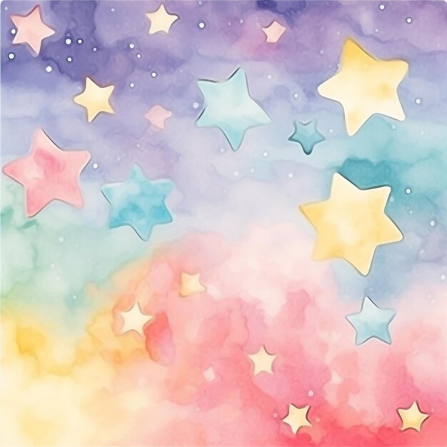 Foto un fondo de color pastel con estrellas y la palabra estrellas en él.