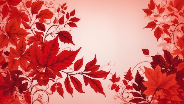 Fondo de color rojo abstracto con hojas de color blanco papel tapiz de diseño