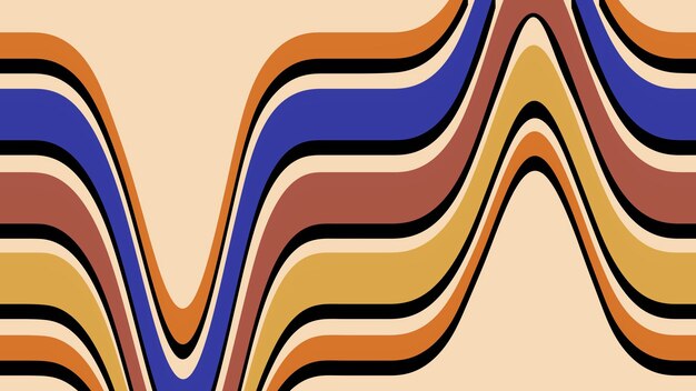 El fondo de colores cálidos de la onda retro