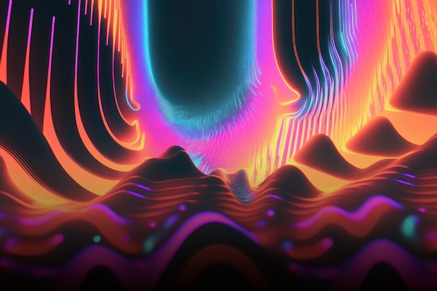 Foto fondo de colores de holograma de brillo abstracto tecnología futurista generado por ia