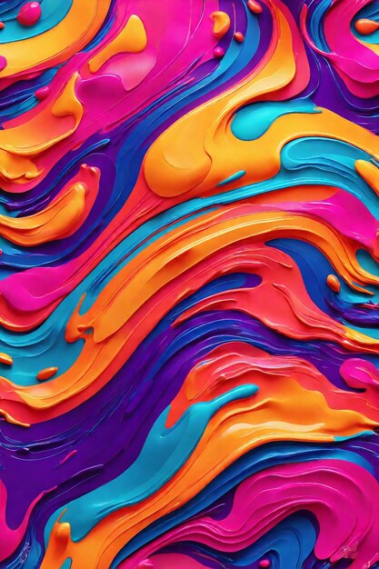 Fondo de colores de neón brillantes con líneas fluidas suaves