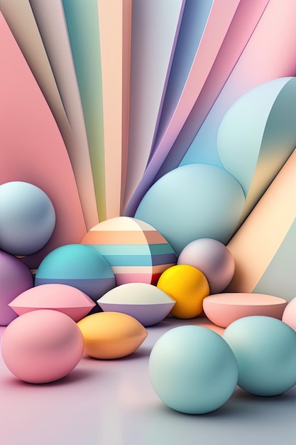 Fondo de colores pastel 3D