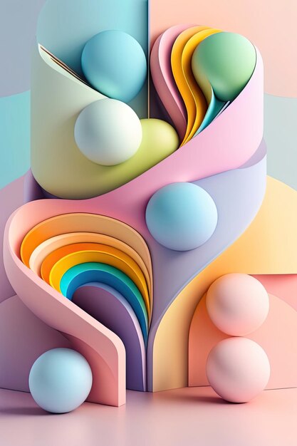 Fondo de colores pastel 3D