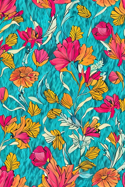 Fondo de colores de patrones florales