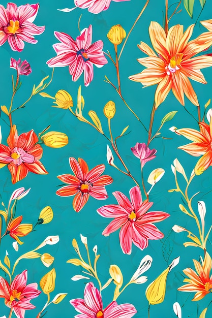 Fondo de colores de patrones florales