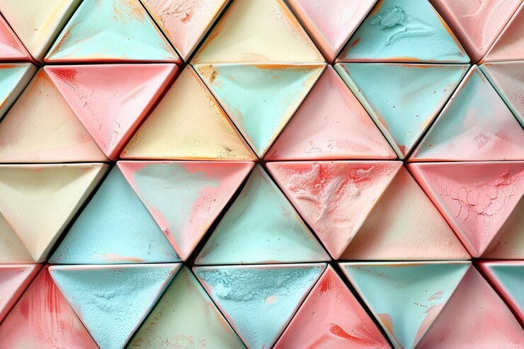 Foto fondo de colores retro con forma de triángulo
