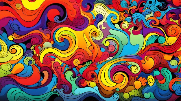 Fondo De Colores Vibrantes Abstractos Psicodélicos