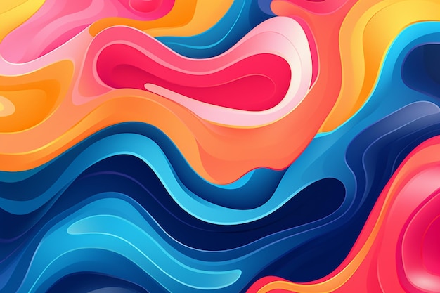 fondo colorido abstracto con formas onduladas y ondas generativas ai