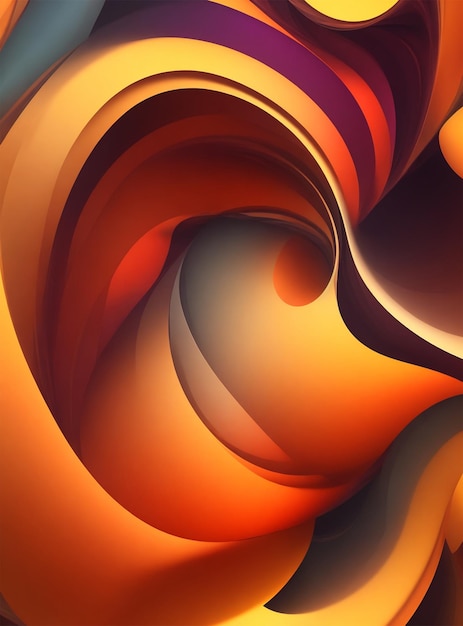 Fondo colorido abstracto con líneas curvas representación 3d ilustración 3d