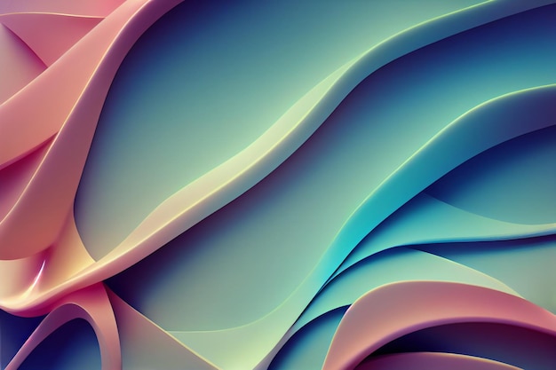 Fondo colorido abstracto ondulado renderizado en 3D