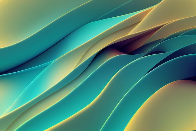 Fondo colorido abstracto ondulado renderizado en 3D