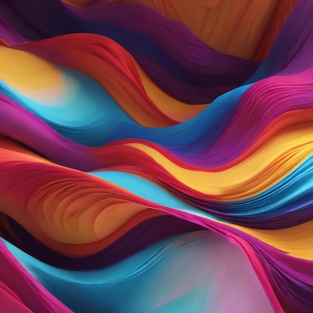 Fondo colorido abstracto ondulado renderizado en 3D