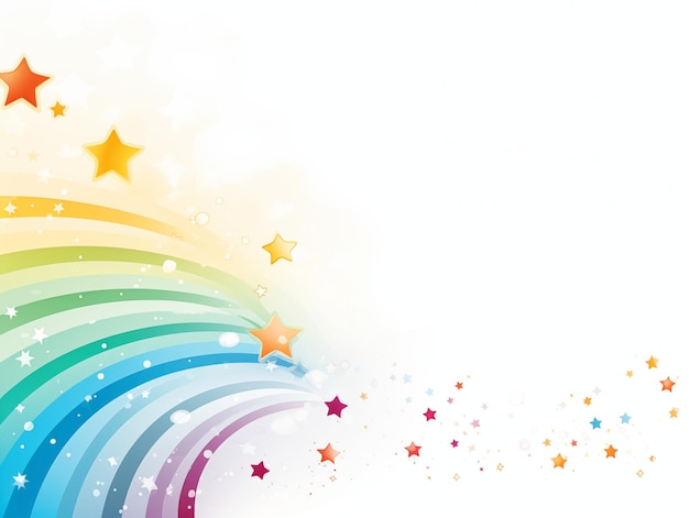 Fondo colorido arco iris brillo estrellas efecto tarjeta cartel diseño de banner