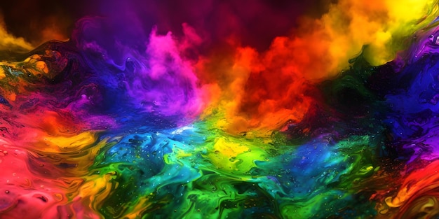 Un fondo colorido con un arcoíris en el medio.