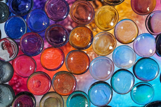 fondo colorido de burbujas de cristal multicolor