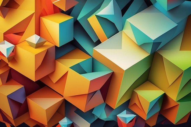 Fondo colorido cubo abstracto