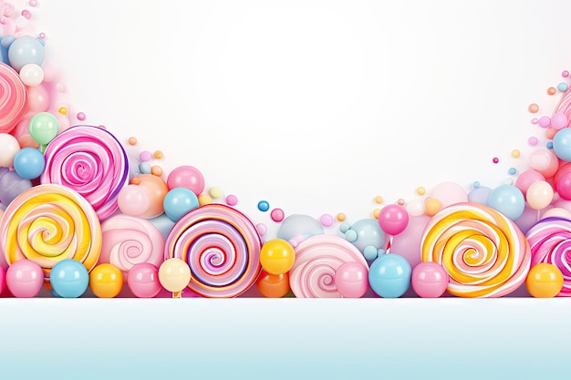 Fondo colorido de dulces para celebración de fiestas y diseño de