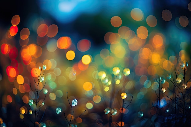 Fondo colorido efecto bokeh con luces borrosas