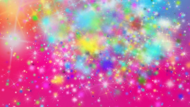 un fondo colorido con estrellas y un fondo rosado