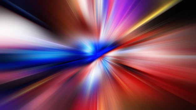 Un fondo colorido con una explosión de luz roja y azul en el centro