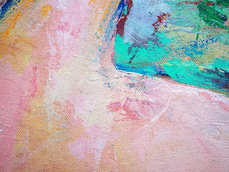 Foto fondo colorido del extracto de la pintura de aceite dulce del cepillo de colores.