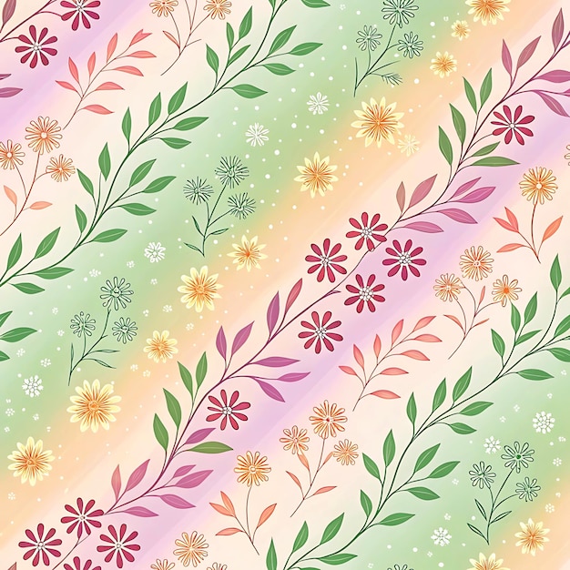 un fondo colorido con flores y un fondo verde