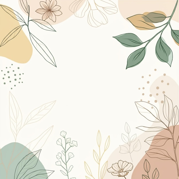 un fondo colorido con flores y hojas de diferentes colores