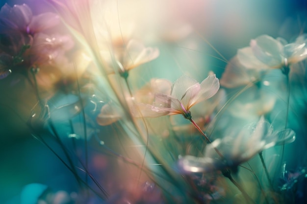 Un fondo colorido con flores y la palabra amor.