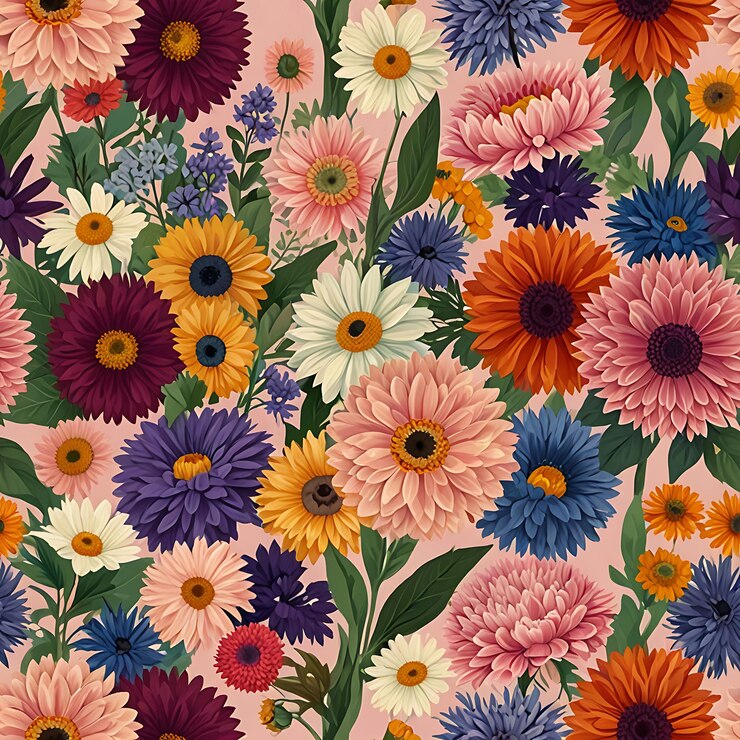 un fondo colorido con flores y las palabras " primavera " en él