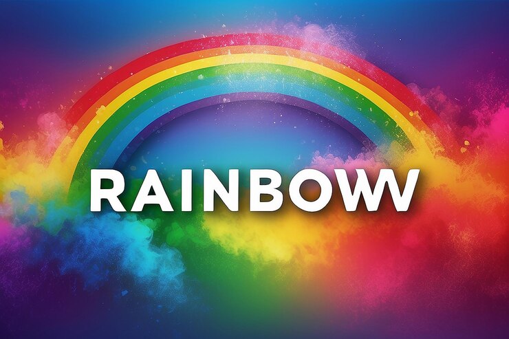 Foto fondo colorido con un fondo borroso que dice arco iris