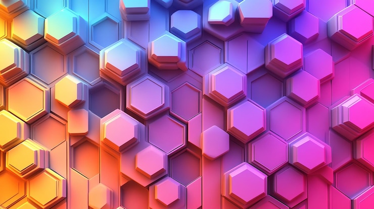 Foto fondo colorido con un fondo colorido de las baldosas hexagonales