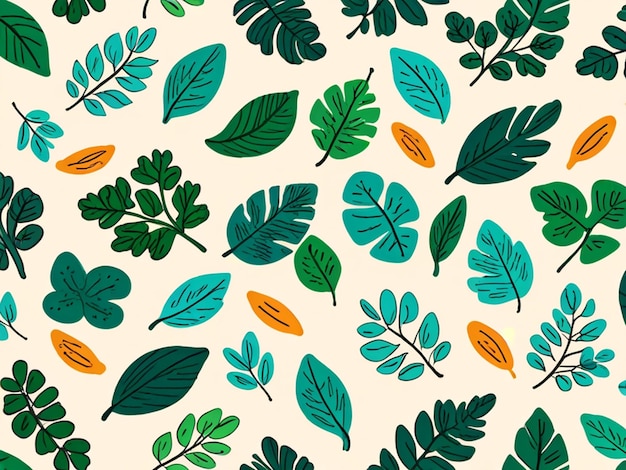 un fondo colorido con hojas y la palabra " primavera " en verde