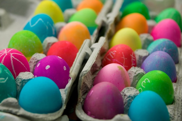 Fondo colorido de huevos de Pascua Felices Pascuas