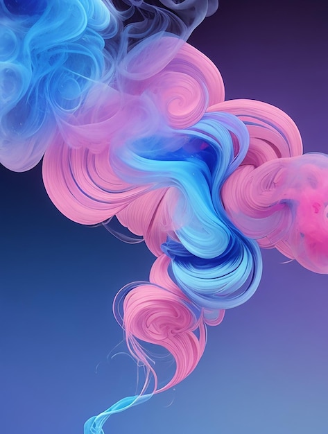 Un fondo colorido con un humo azul y rosa