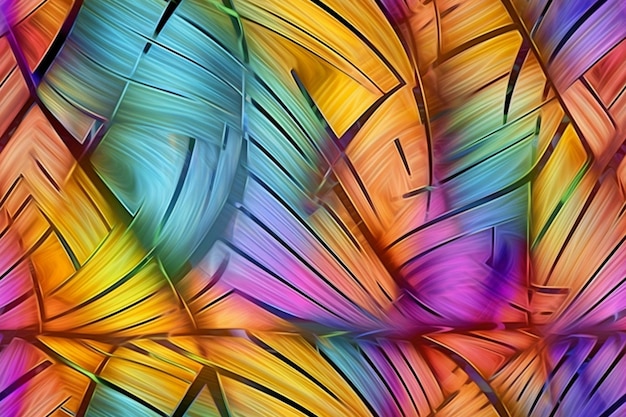 Un fondo colorido con una imagen colorida de una pluma de pavo real.